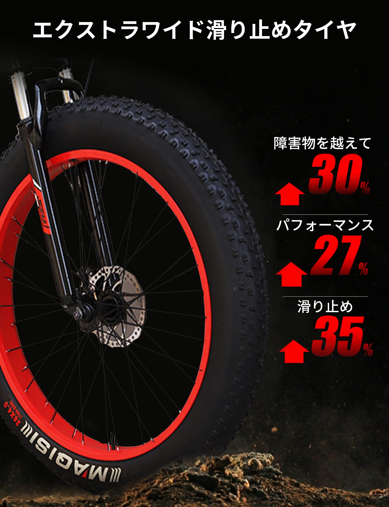 ⚫️⚫️MAD BIKE.ファットバイク、26インチ 新古品！、空気入れ